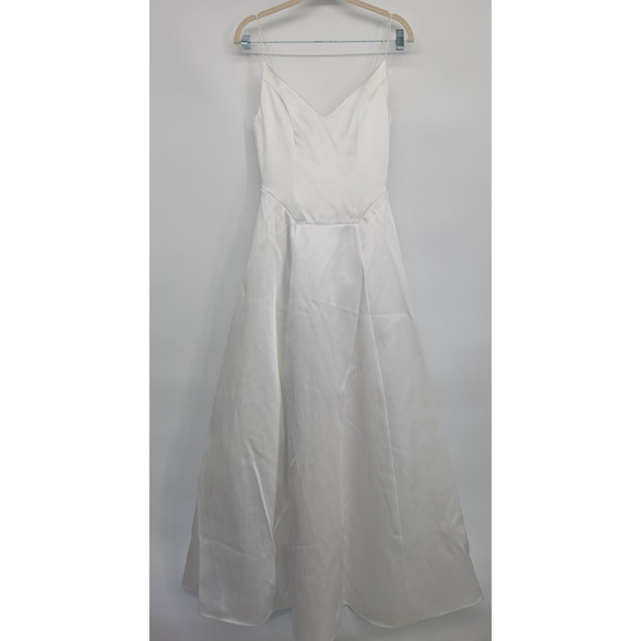 NWD Reformation Icelynn Satin Bridal Wedding Gown Maxi Dress Sz 2 Ivory #4A452 - Picture 2 of 16
